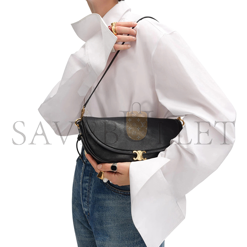 CELINE LITTLE HALFMOON SOFT TRIOMPHE IN SUPPLE SHINY LAMBSKIN L10373778.38NO (25*13*5cm)